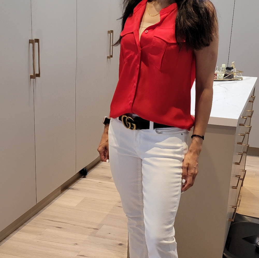J.Crew Sleeveless Red Blouse